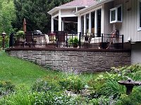 Backyard Patio Retaining Wall